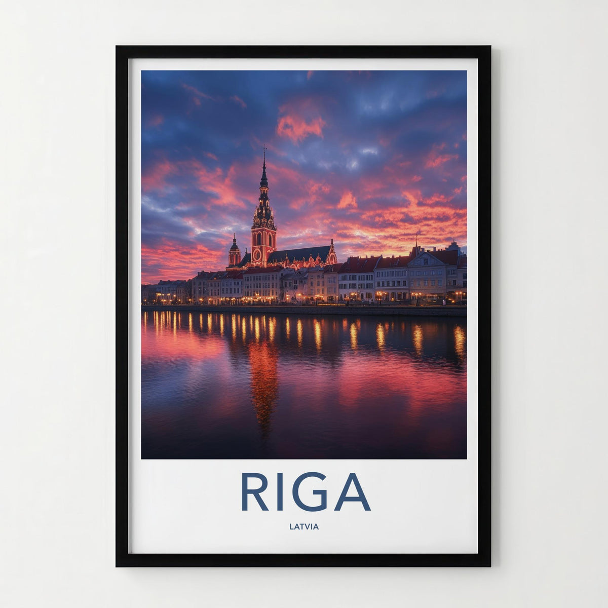 Riga Poster - Latvia Wall Art Featuring Historic Architecture