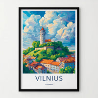 Vilnius Poster - Lithuania Wall Art Featuring Gediminas Tower
