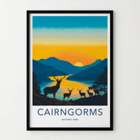 Cairngorms National Park Poster - Scenic Mountain View & Wildlife