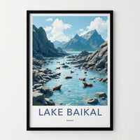 Lake Baikal Poster - Russia Wall Art With Scenic Mountain Scenery