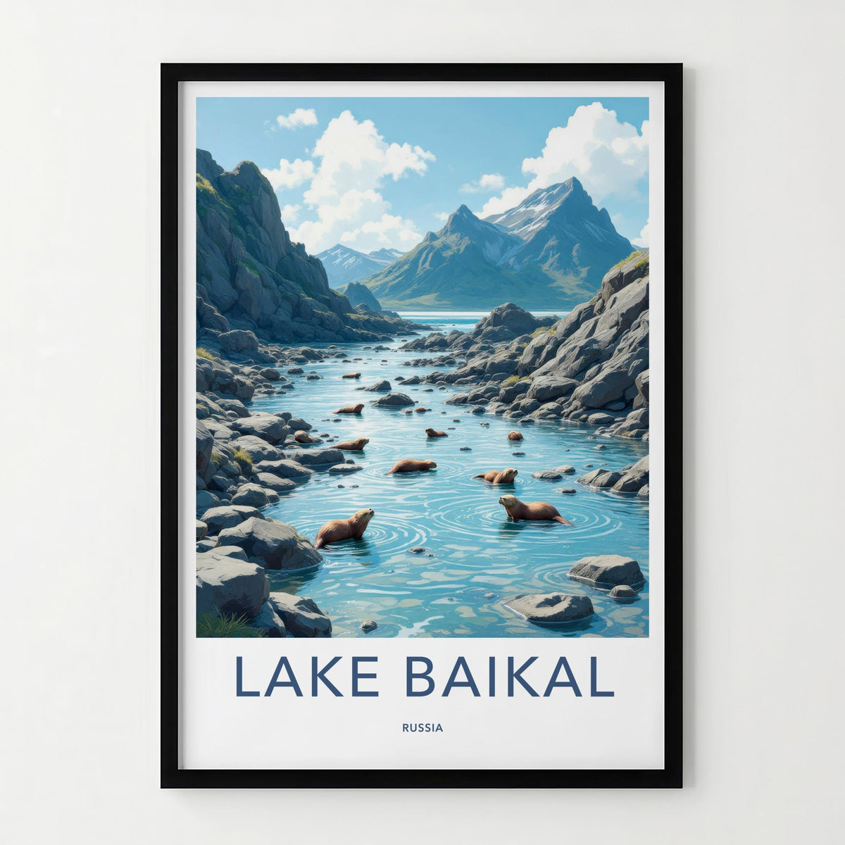 Lake Baikal Poster - Russia Wall Art With Scenic Mountain Scenery