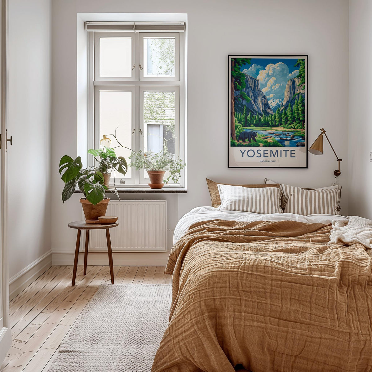 Yosemite National Park Poster - Scenic Forest Wall Art With Mountain