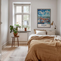 Riga Poster - Latvia Wall Art With Baltic Cityscape Decor & Historic