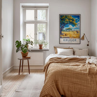 Kruger National Park Poster - Safari Wall Art Featuring Lion