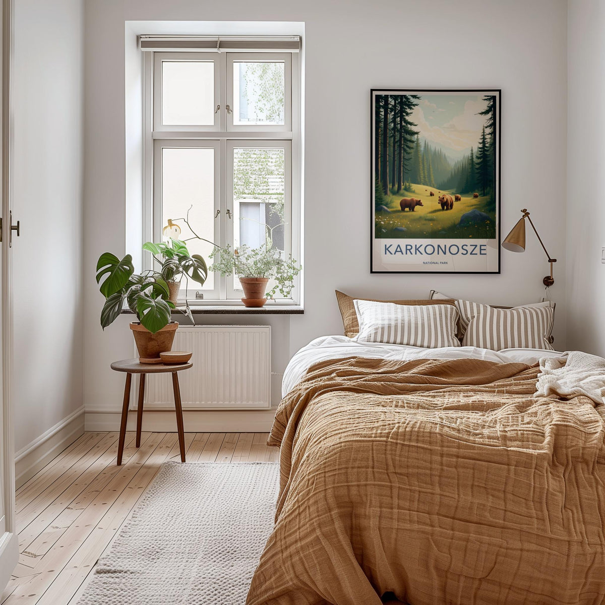 Karkonosze National Park Poster - Brown Bear Artwork & Forest