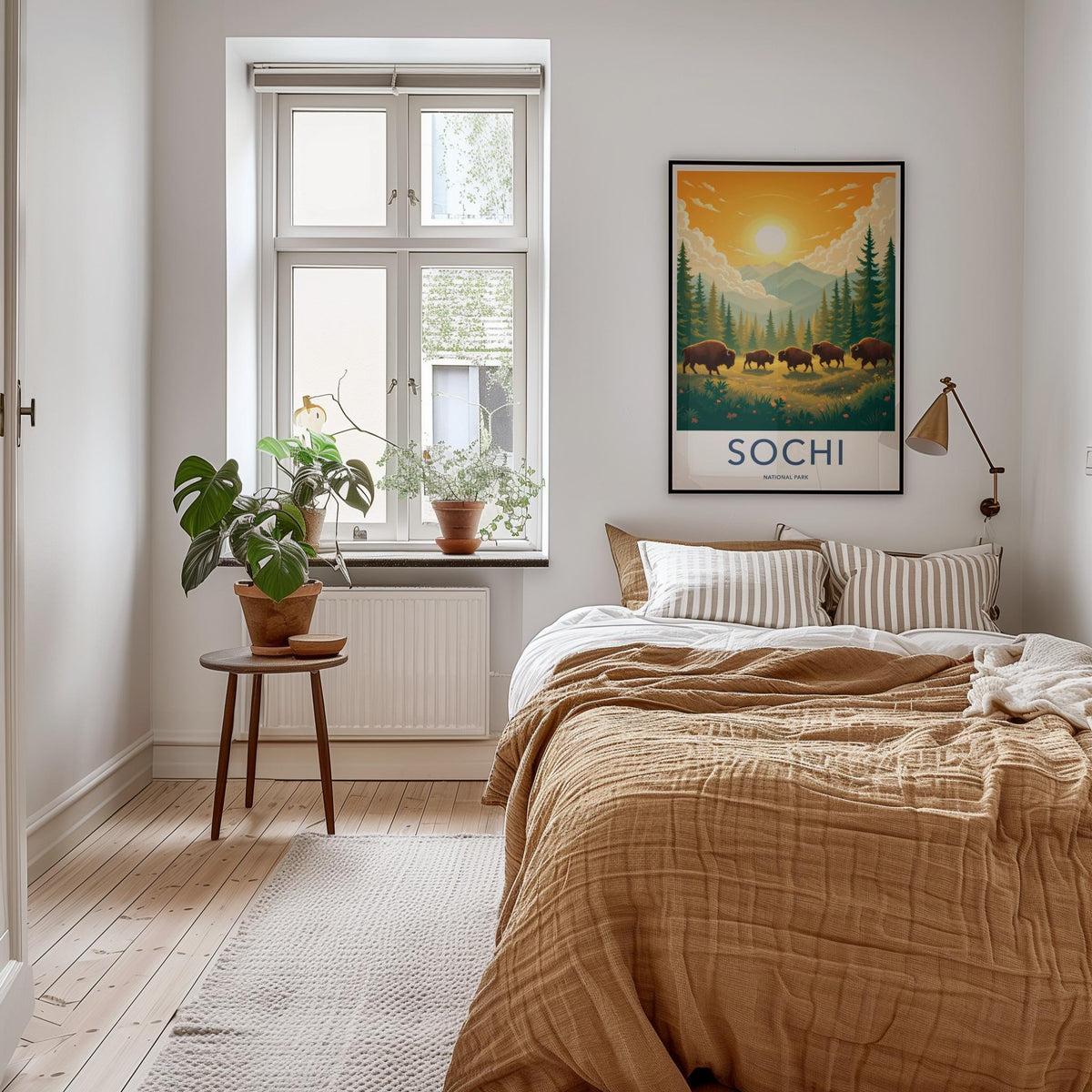 Sochi Wall Art - Scenic Russia Poster With Bison & Lush Forest