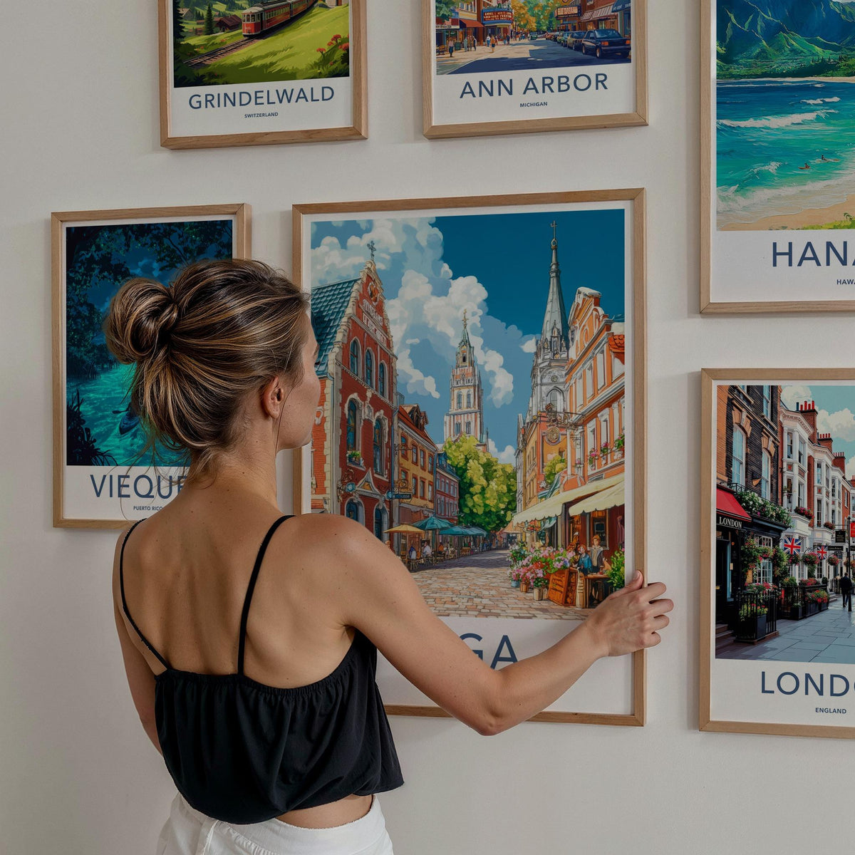 Riga Poster - Latvia Wall Art Featuring Medieval Riga Skyline & St