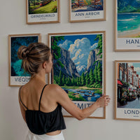 Yosemite National Park Poster - Scenic Forest Wall Art With Mountain