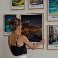 Uttarakhand Wall Art - Indian Cityscape Print With River View