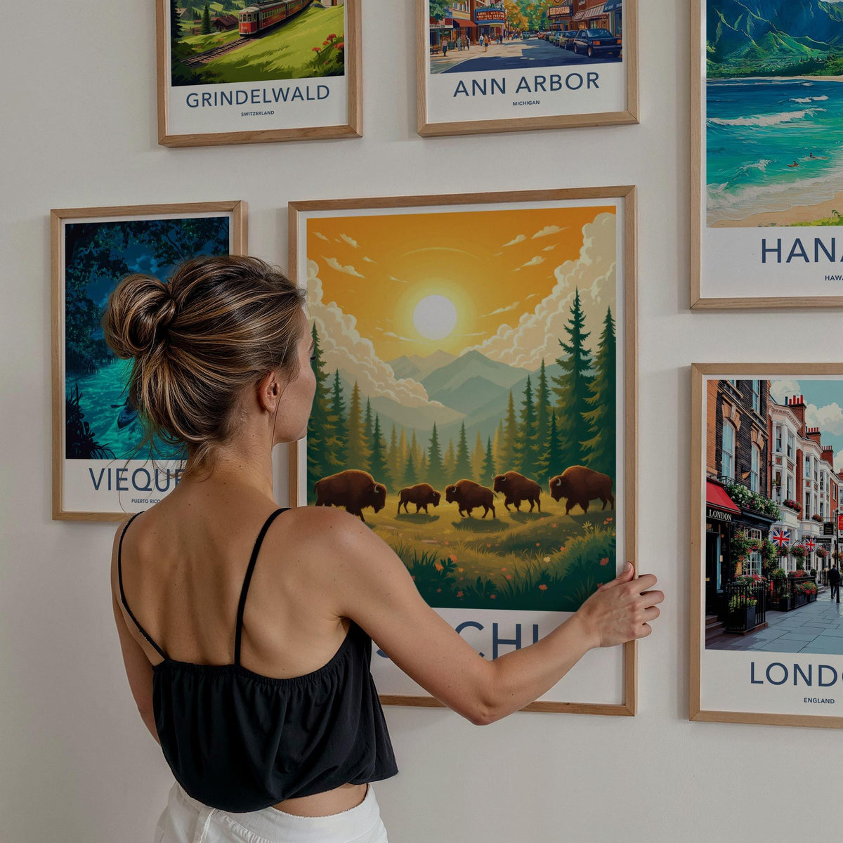 Sochi Wall Art - Scenic Russia Poster With Bison & Lush Forest