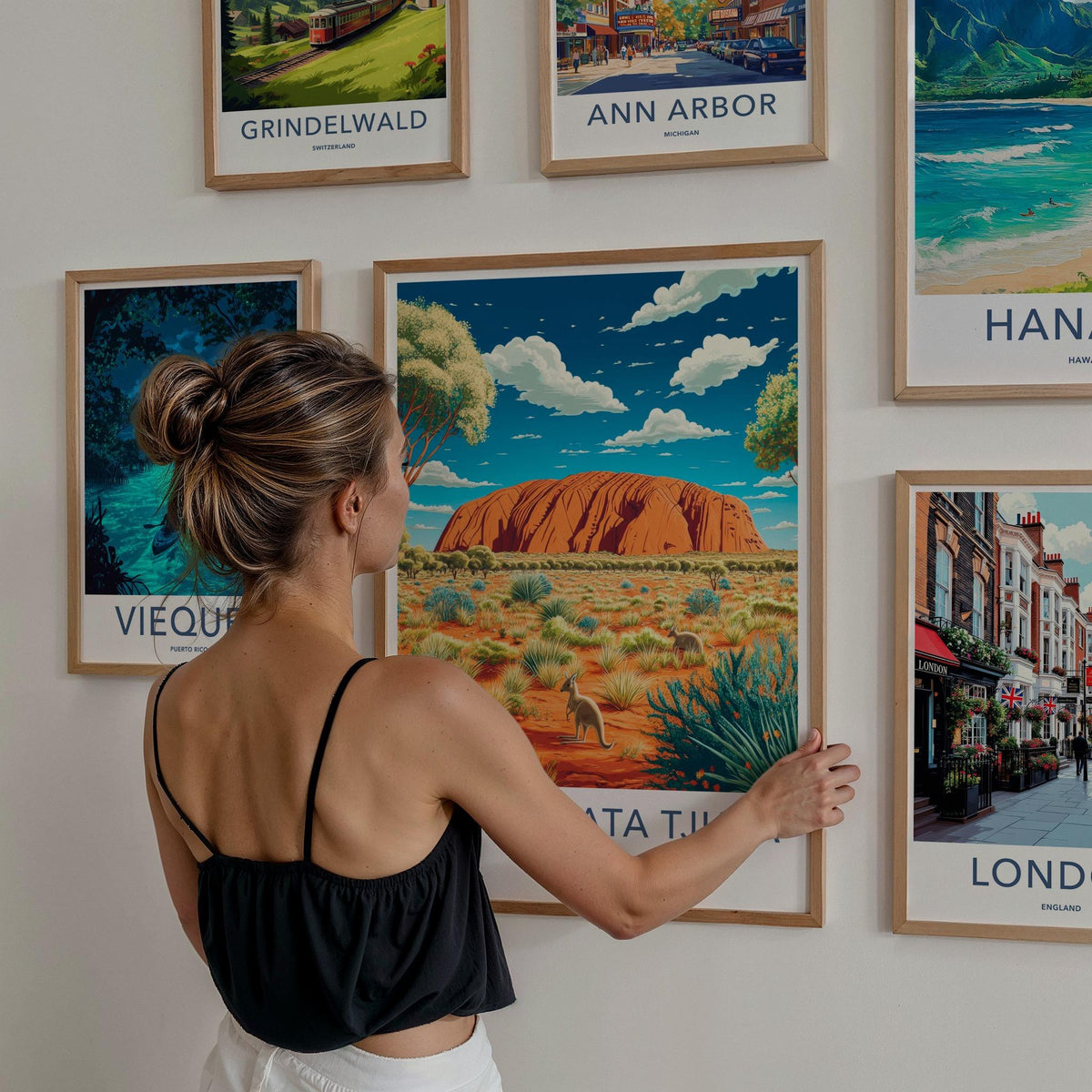 Uluru Kata Tjuta Poster - Australia Wall Art Featuring Red Rock
