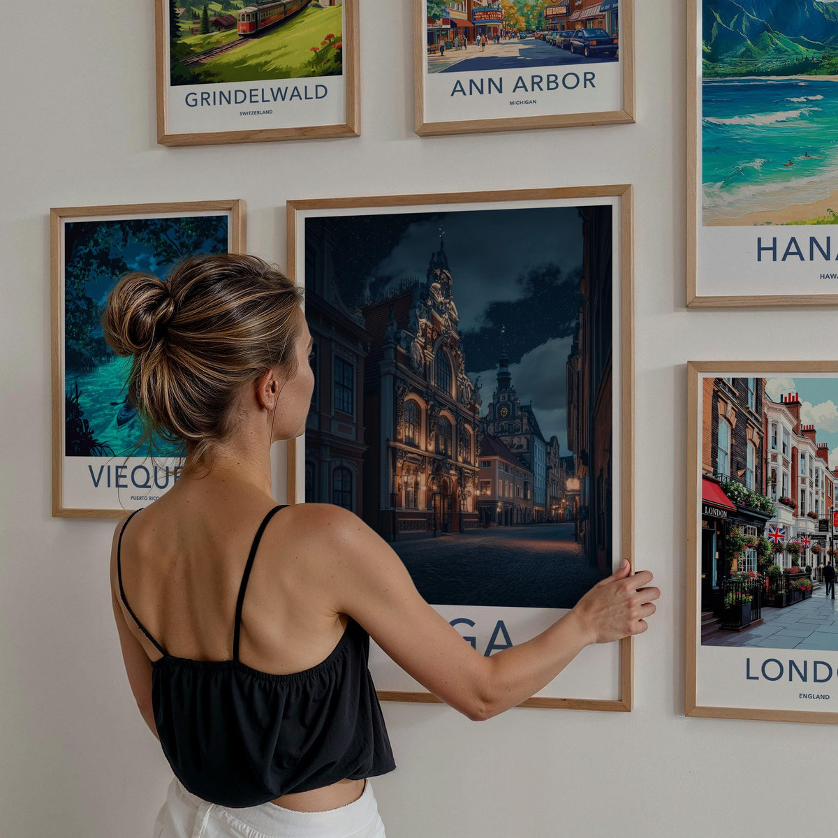Riga Wall Art - Illuminated Old Town Print