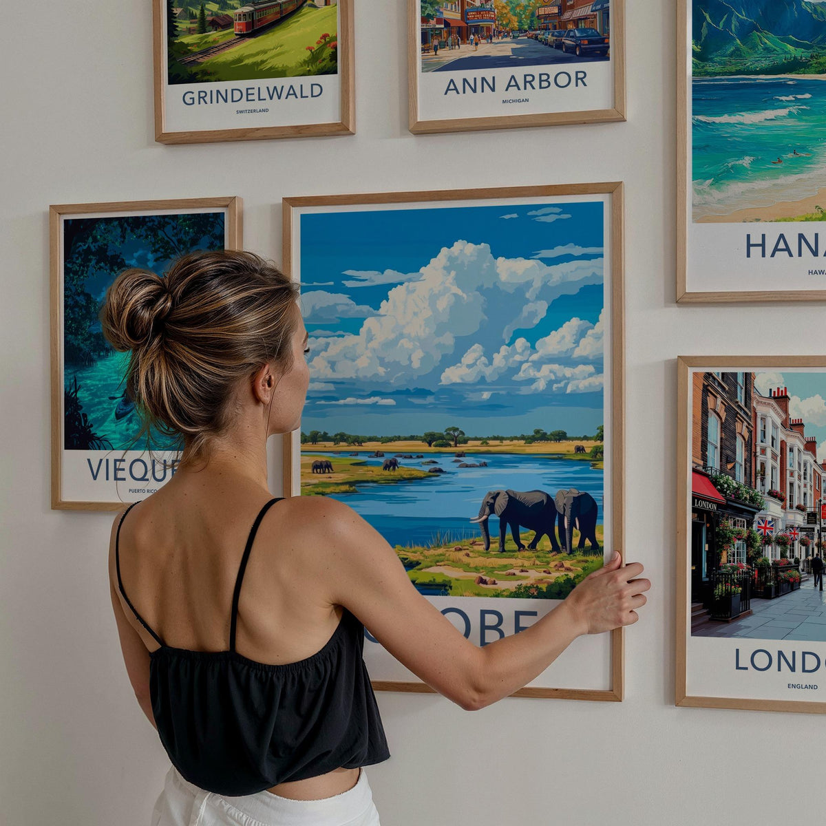 Chobe National Park Poster - Wildlife Wall Art Featuring Elephants