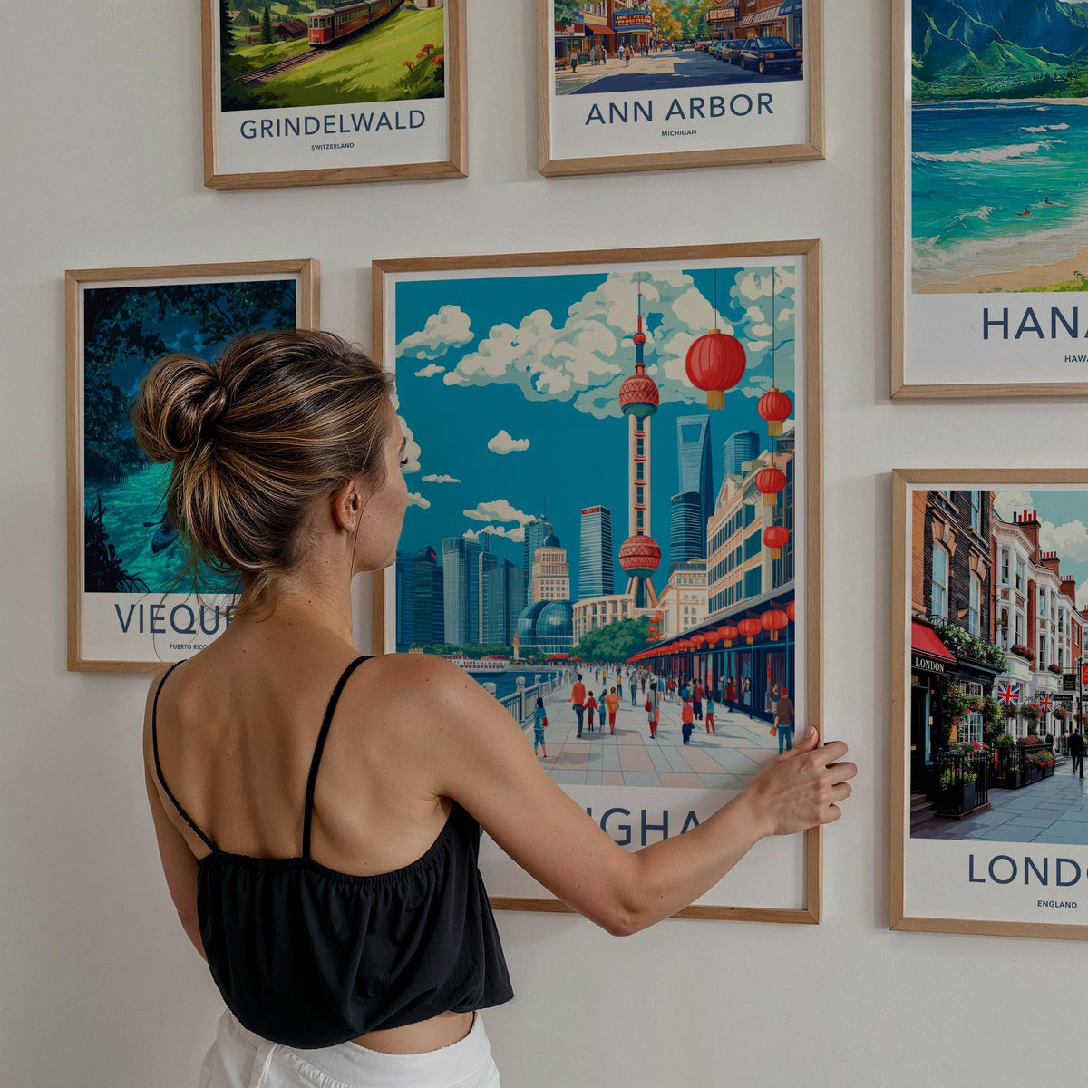 Shanghai Wall Art - Vibrant Cityscape Poster Featuring Oriental Pearl