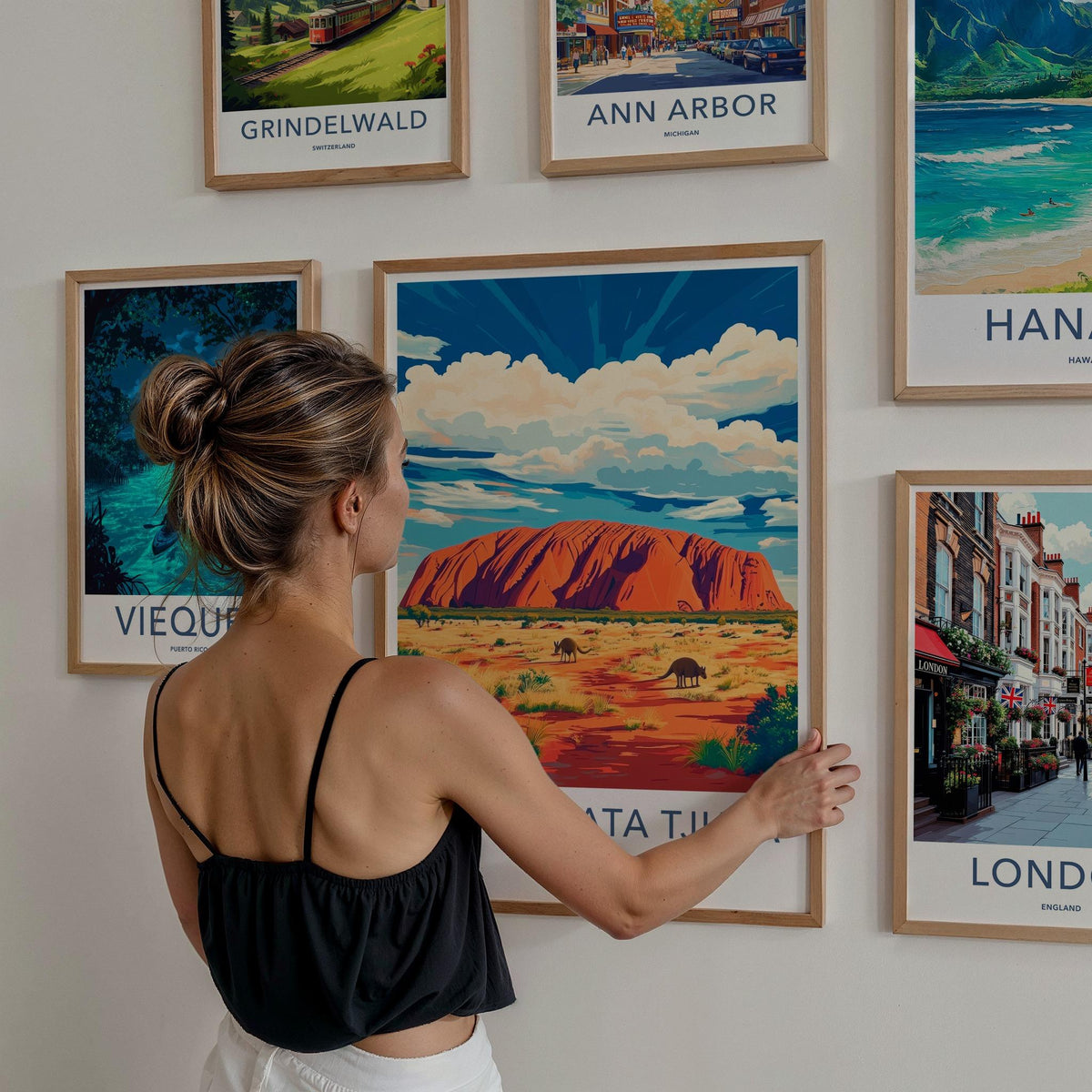 Uluru Kata Tjuta Poster - Australia Wall Art Featuring Red Sandstone
