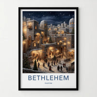 Bethlehem Wall Art - Historic City Poster with Ancient Architecture