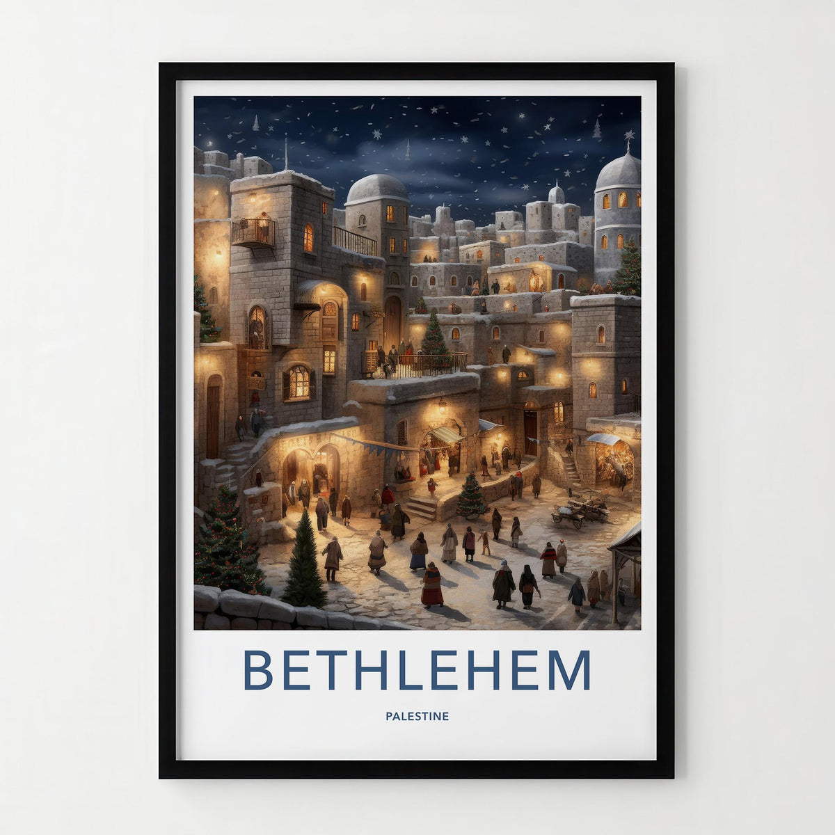 Bethlehem Wall Art - Historic City Poster with Ancient Architecture