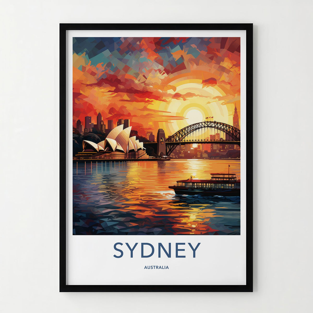 Sydney Sunset Poster - Vibrant Australia Wall Art Featuring Harbor