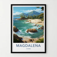Magdalena Colombia Poster - Scenic Mountain Art & Vibrant Beach