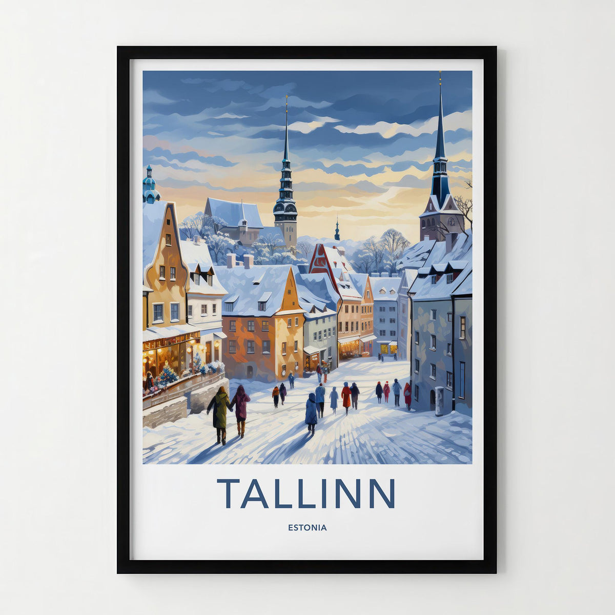 Tallinn Wall Art - Snowy Cityscape Art