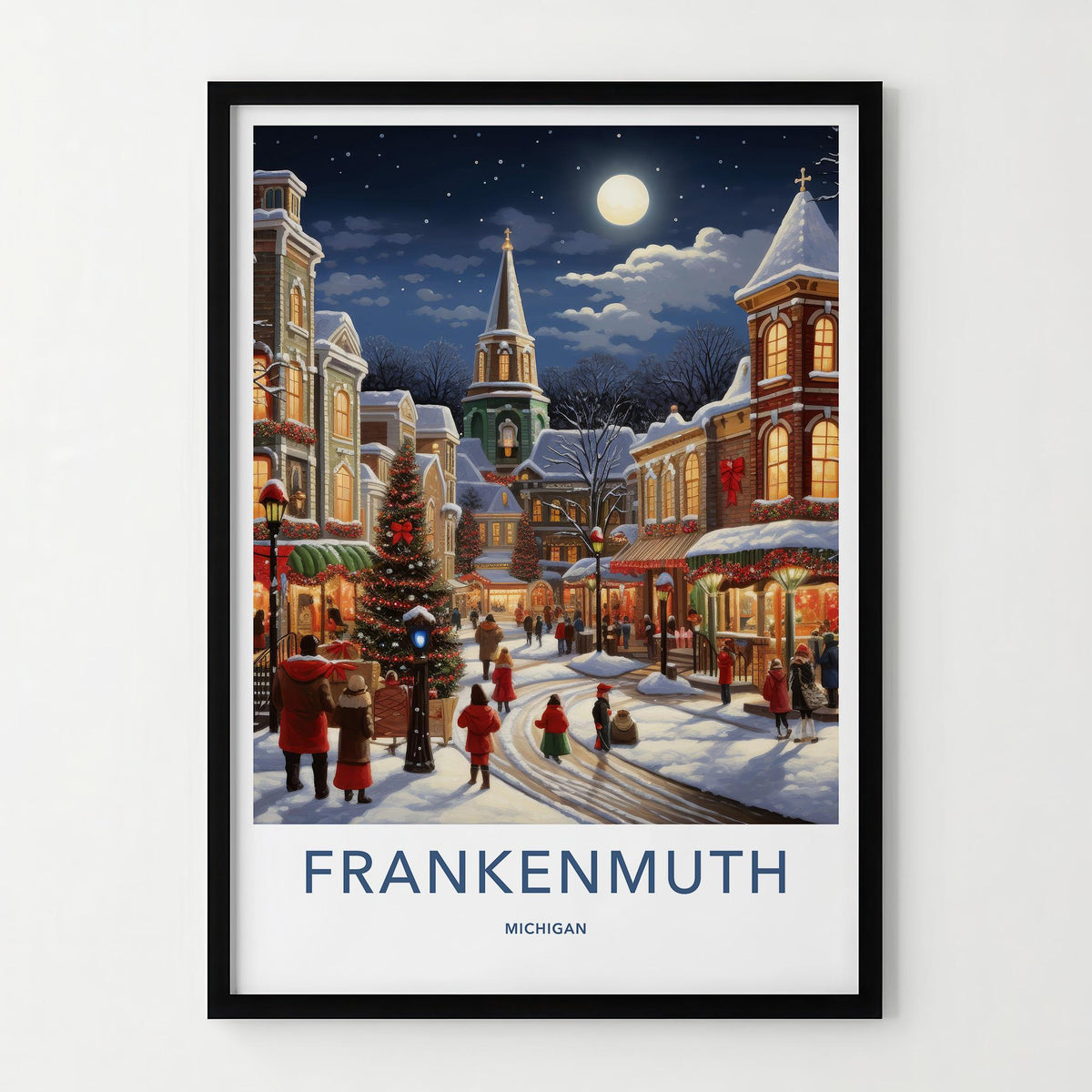Frankenmuth Wall Art - Winter Village Scene