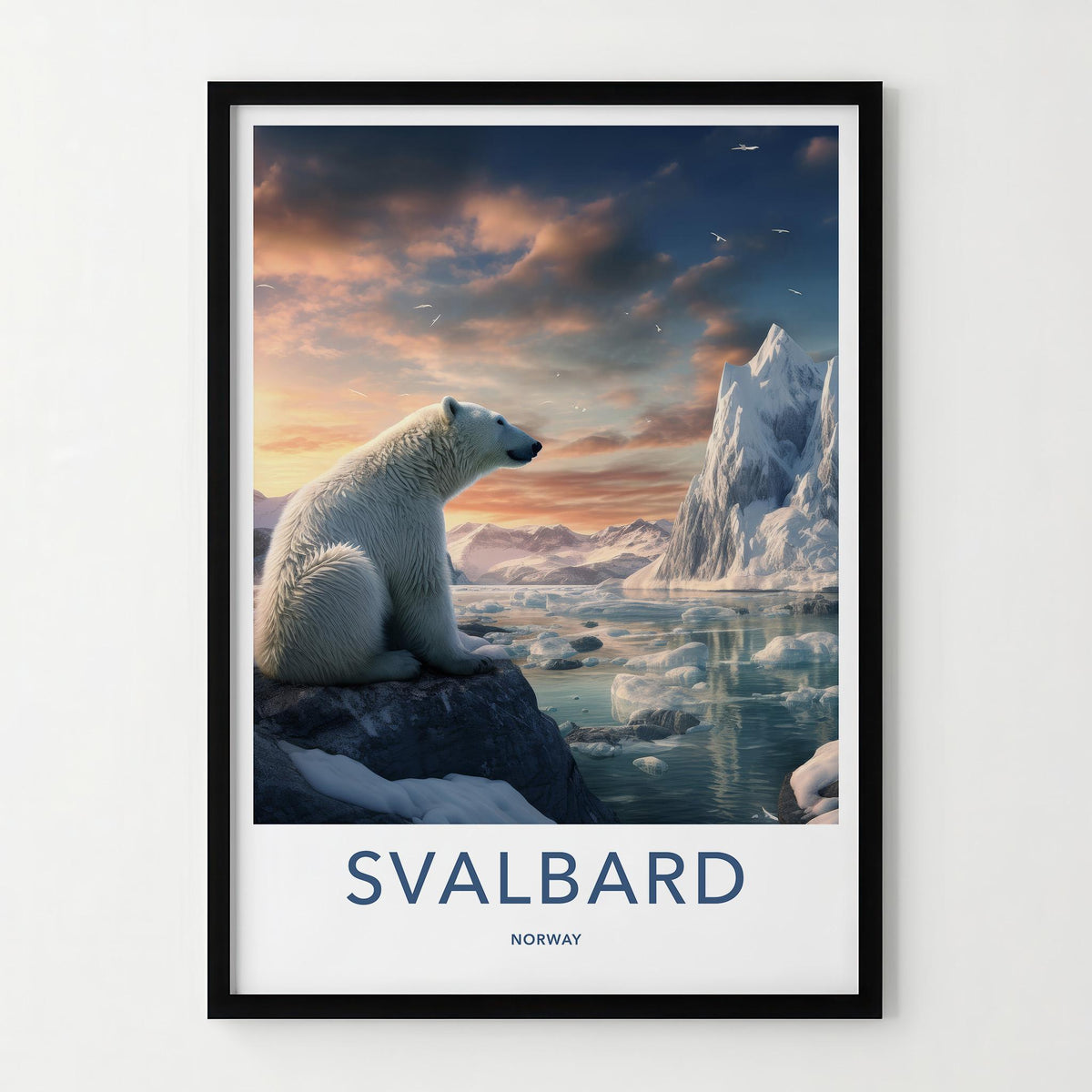 Svalbard Poster - Arctic Landscape & Polar Bear Art Print for Home