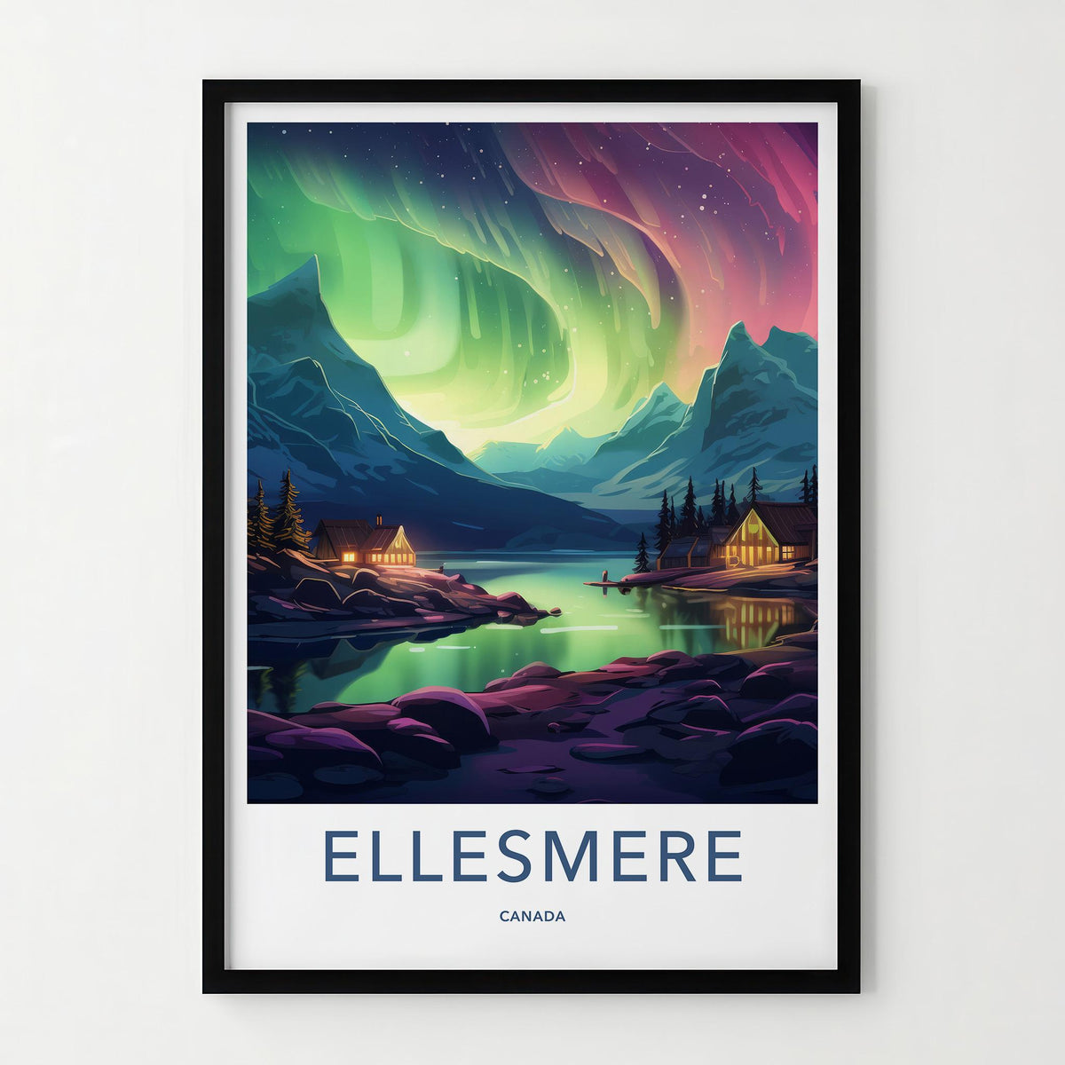 Ellesmere Canada Poster - Arctic Landscape Print With Northern Lights