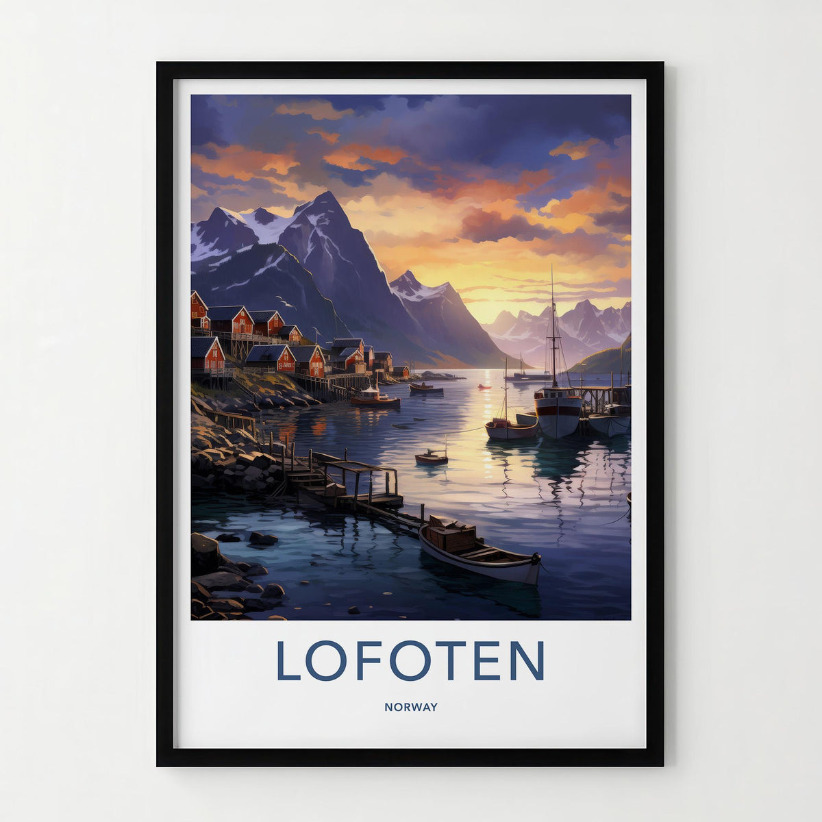 Lofoten Wall Art - Norway Coastal Poster Print With Mountain Landscape