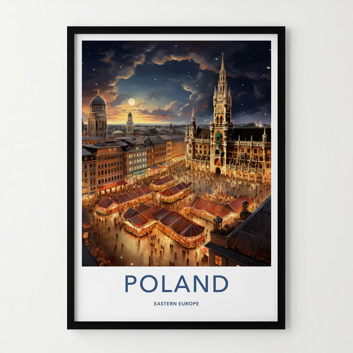 Lodz Poster - Poland Wall Art Featuring Vibrant Market Squares