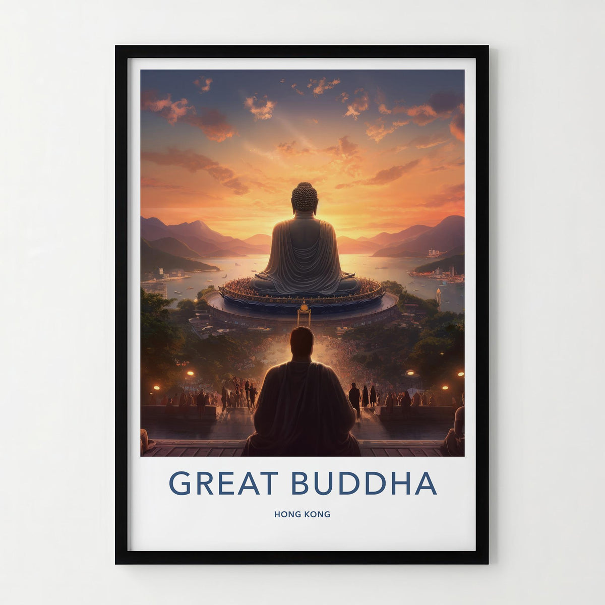 Tian Tan Poster - Hong Kong Wall Art Featuring Great Buddha Artwork
