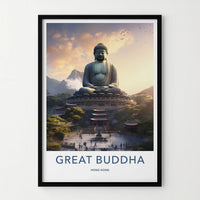 Tian Tan Poster - Hong Kong Wall Art Featuring Great Buddha Statue