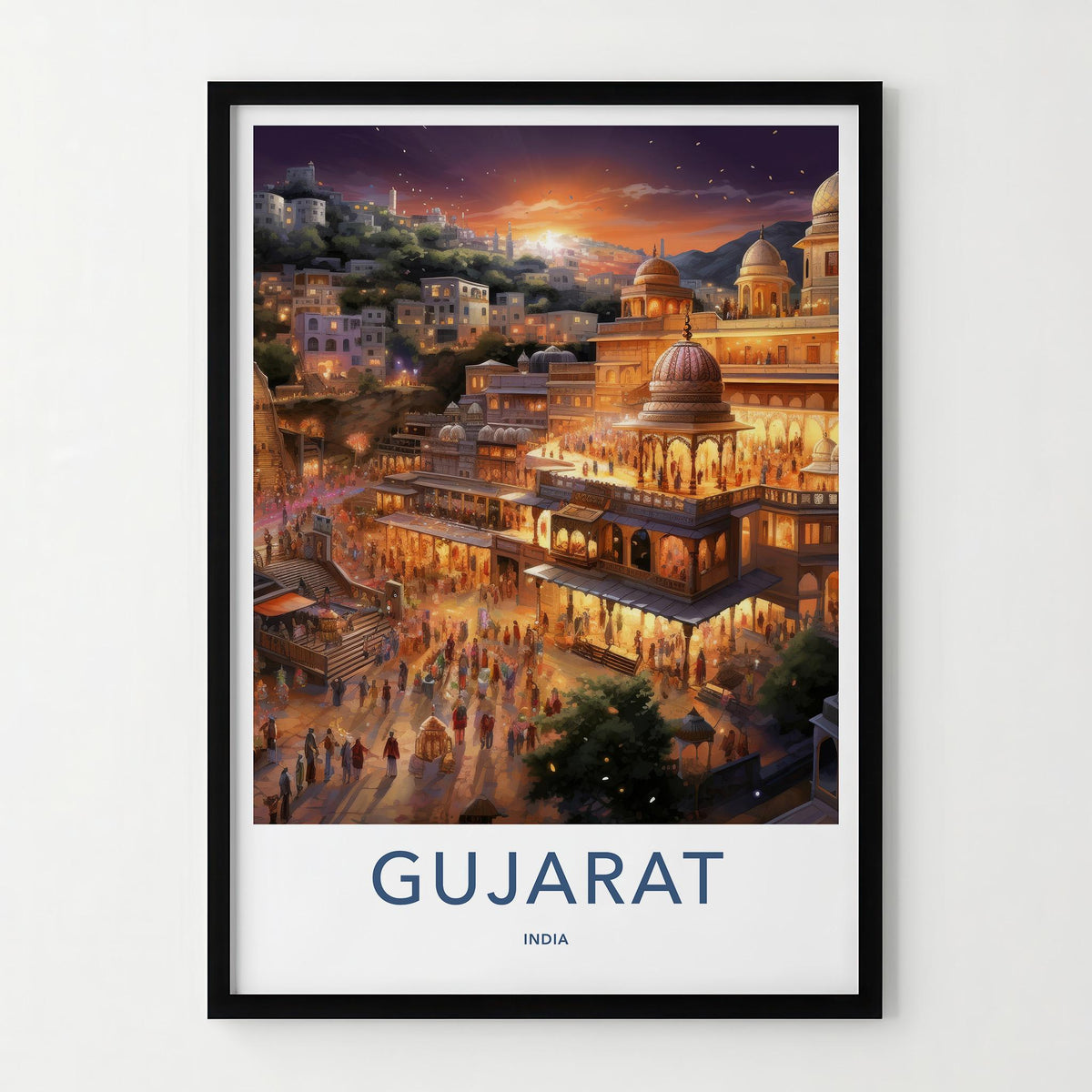 Gujarat Wall Art - Framed Cityscape Poster Featuring Indian