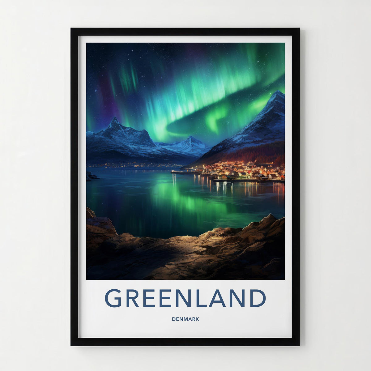 Greenland Poster - Scenic Wall Art Featuring Northern Lights & Snow