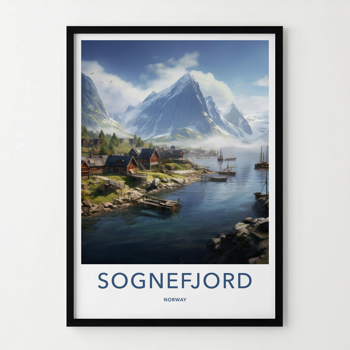 Sognefjord Poster - Norway Wall Art With Scenic Fjord Artwork