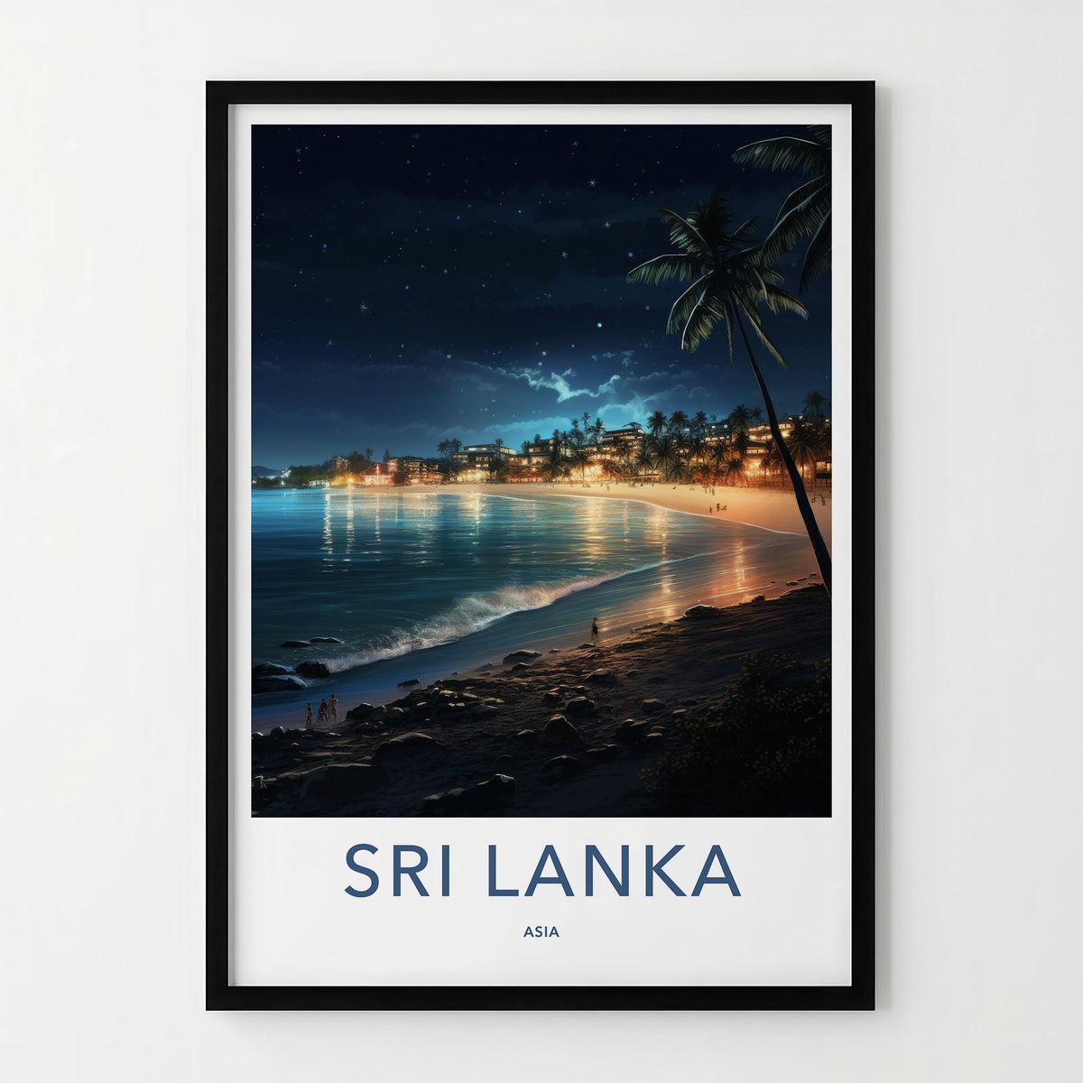 Sri Lanka Poster - Tropical Beach Wall Art With Palm Trees & Ocean