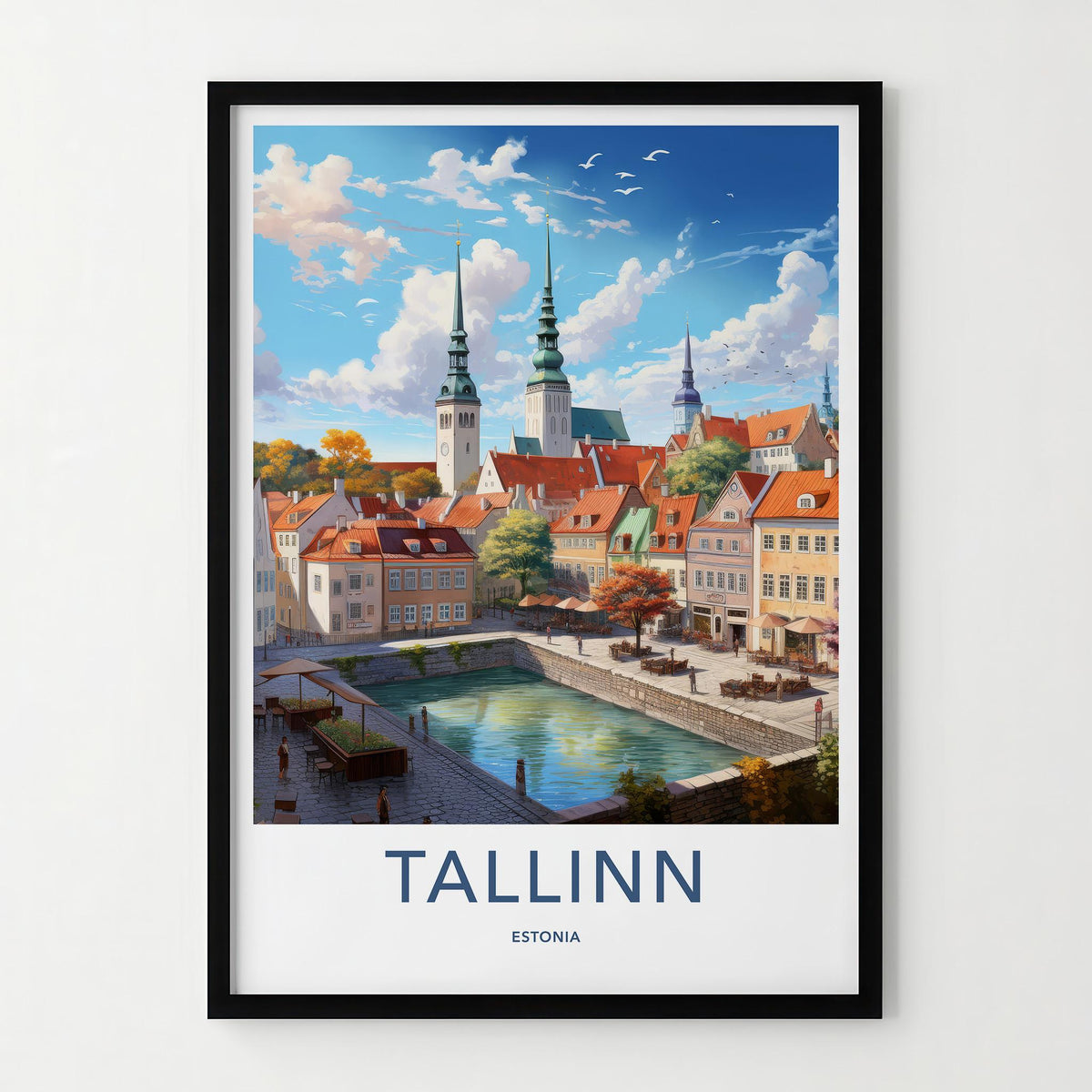Tallinn Poster - Estonia Wall Art Featuring Medieval Cityscape