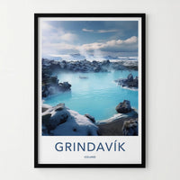 Grindavik Poster - Iceland Wall Art Featuring Volcanic Landscape