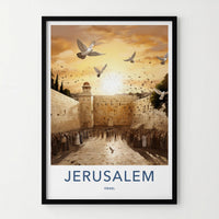 Jerusalem Wall Art - Historic Jerusalem Art with Western Wall Print