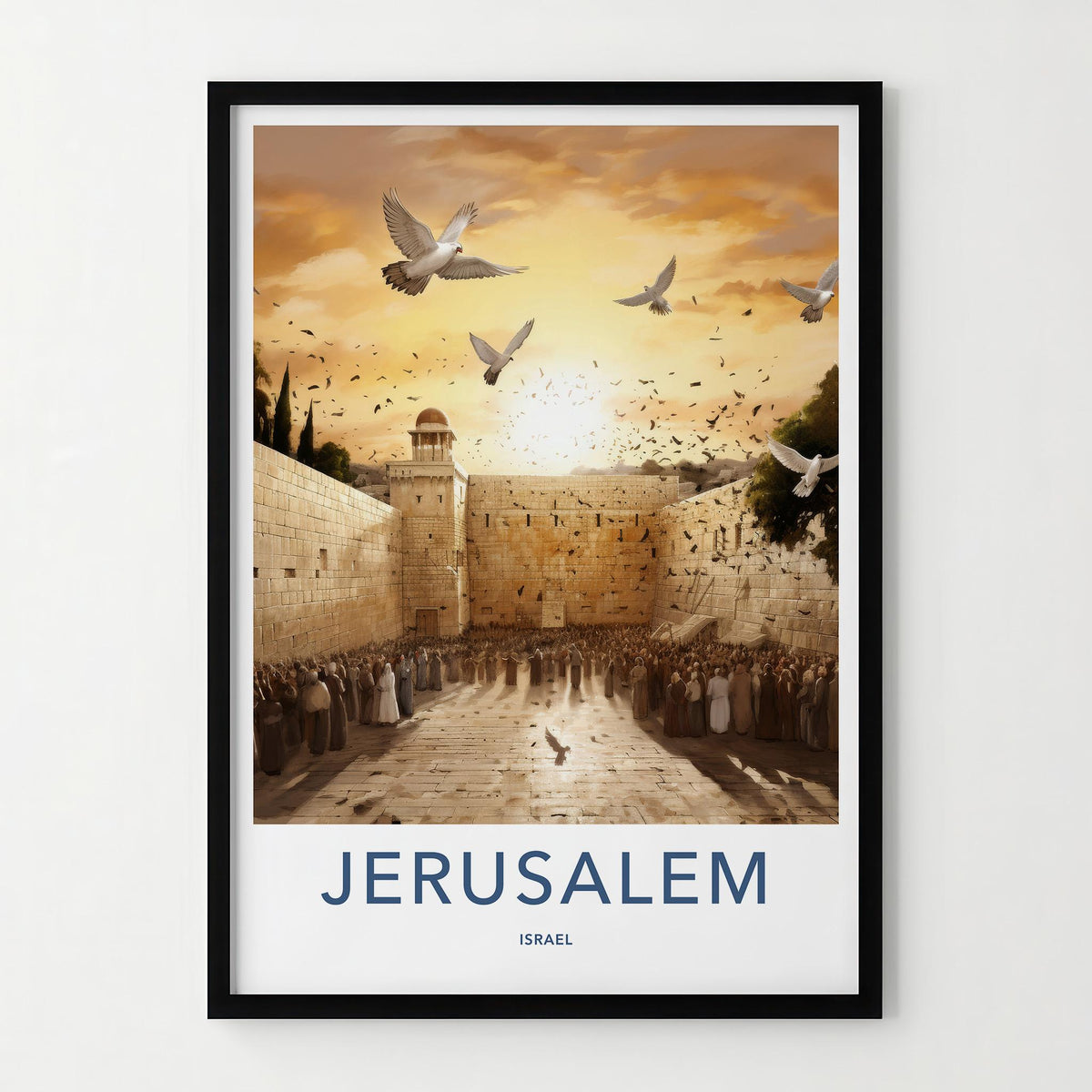 Jerusalem Wall Art - Historic Jerusalem Art with Western Wall Print