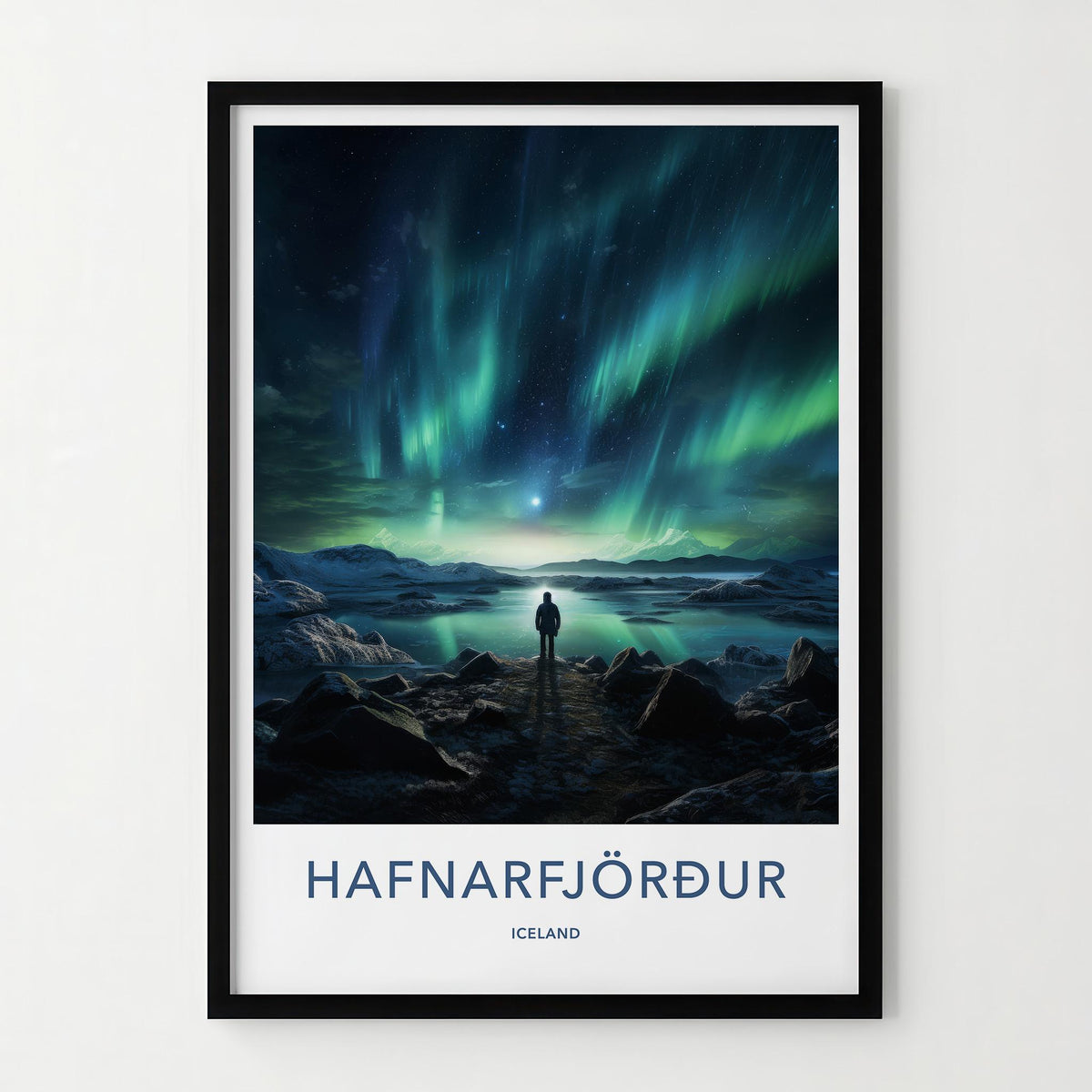 Iceland Wall Art - Hafnarfjörður Poster Featuring Northern Lights