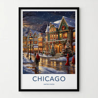 Chicago Wall Art - Winter Scene Art With Victorian Architecture