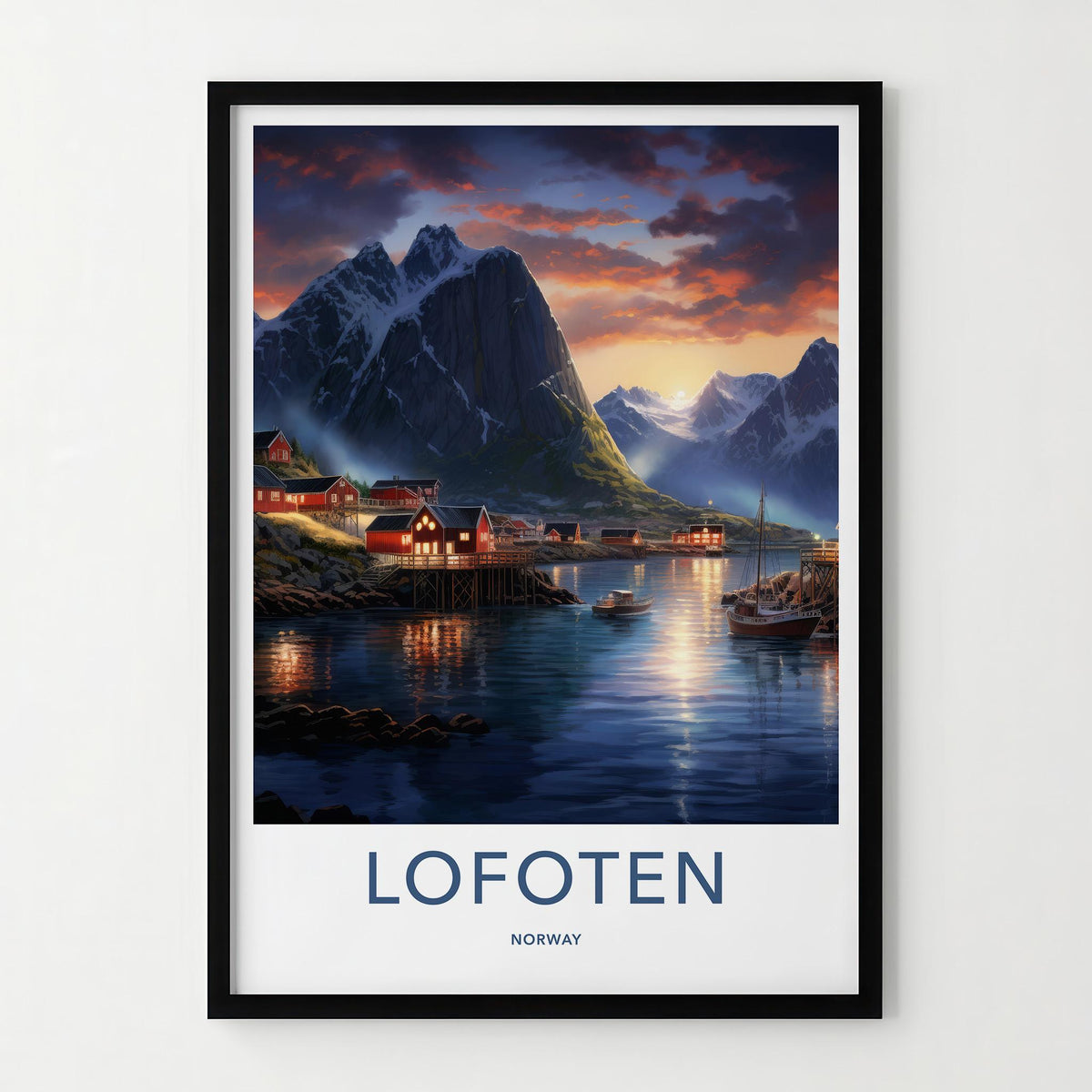 Norway Wall Art - Sognefjord Poster with Lofoten Fjords Scenic