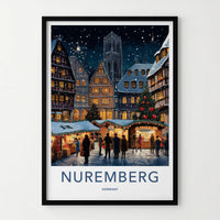 Nuremberg Poster - Festive Holiday Christmas Market Art With Timber