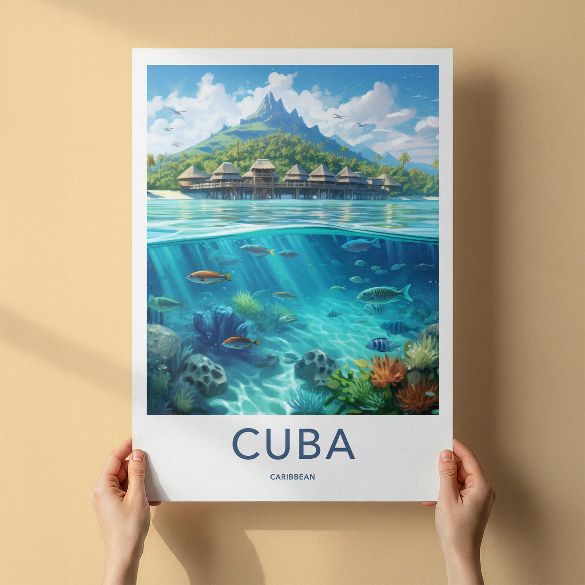Cuba Wall Art - Vibrant Caribbean Travel Poster