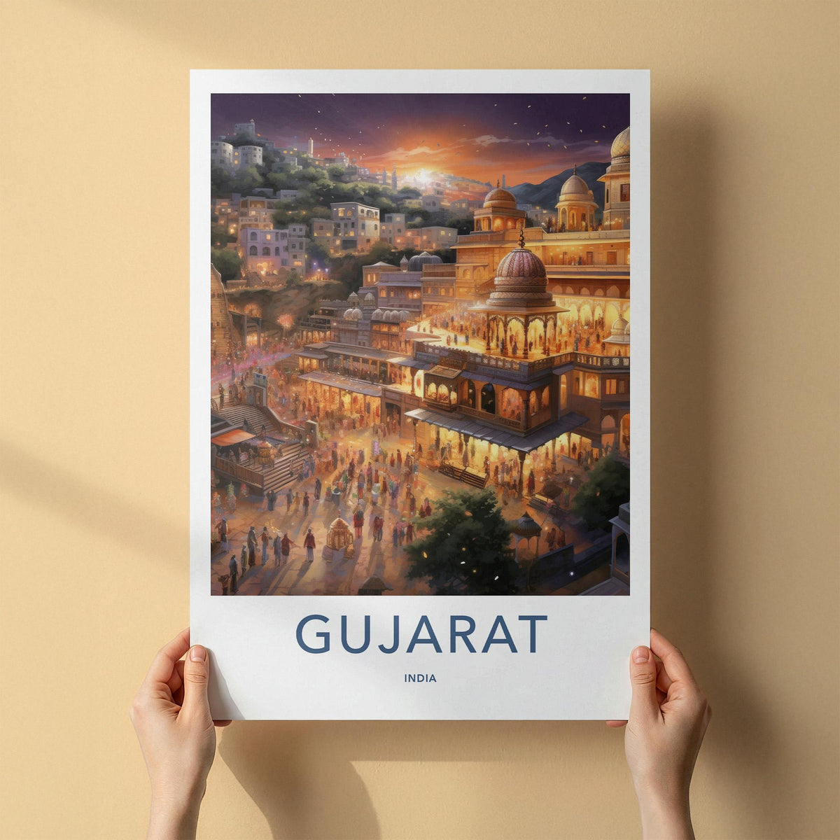 Gujarat Wall Art - Framed Cityscape Poster Featuring Indian