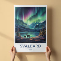 Svalbard Poster - Norway Wall Art Featuring Northern Lights