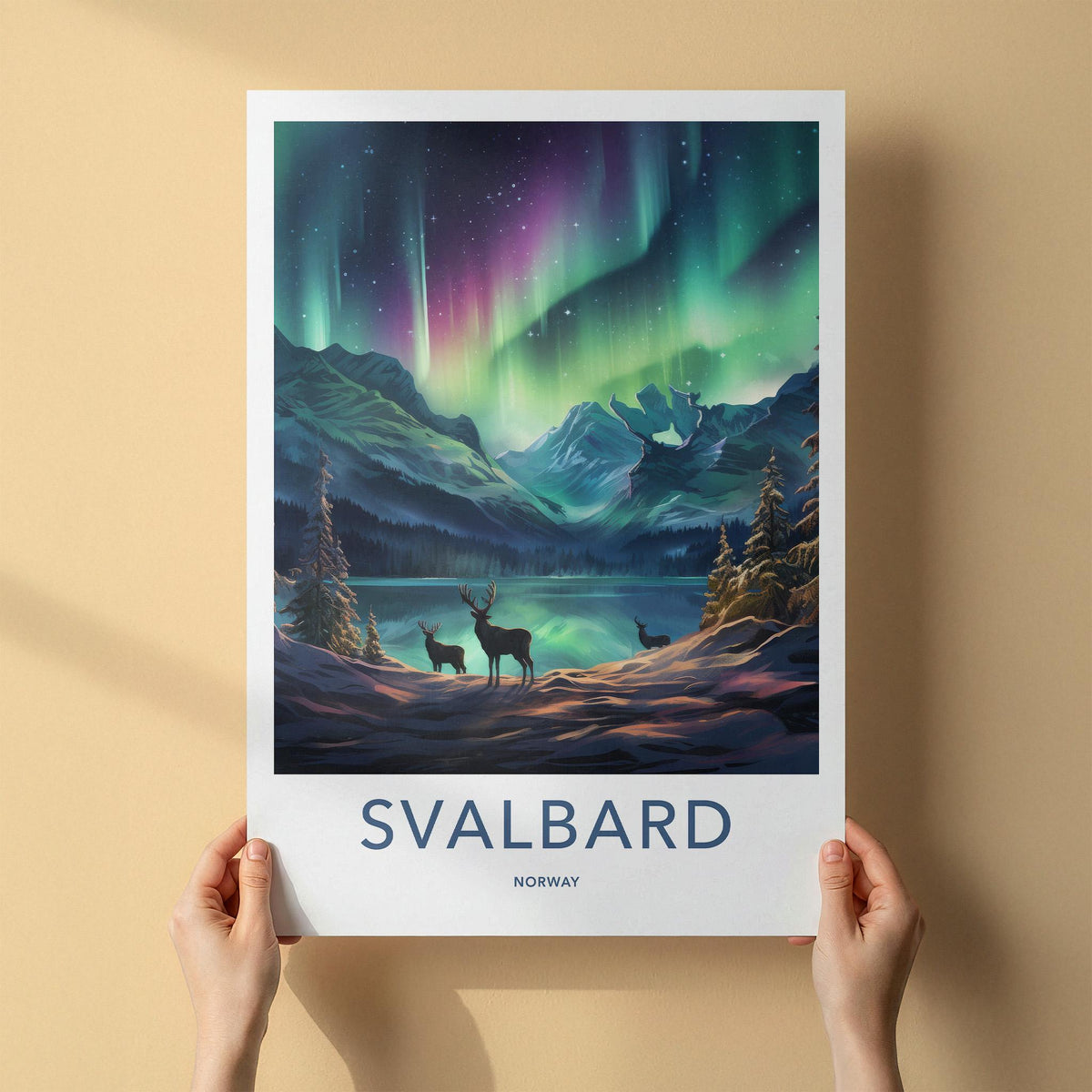 Svalbard Poster - Norway Wall Art Featuring Northern Lights