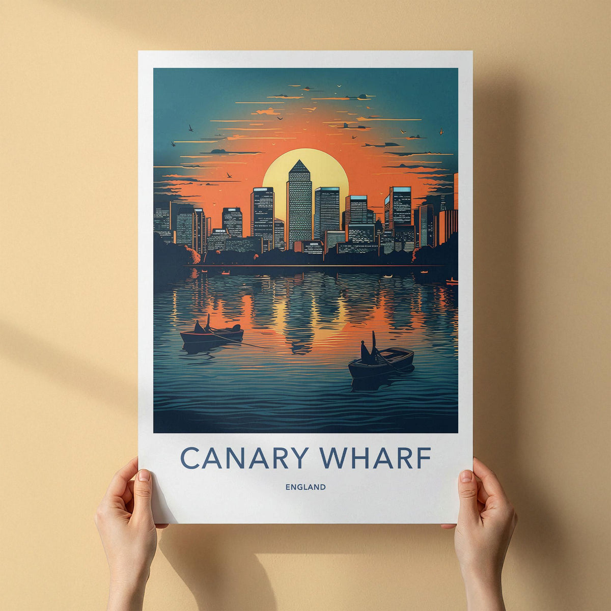 Canary Wharf Poster - London Cityscape Art