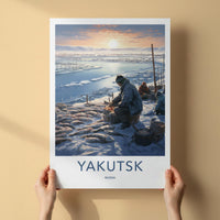 Yakutsk Poster - Siberian Fishing Village Winter Scene Decor