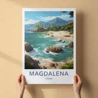 Magdalena Colombia Poster - Scenic Mountain Art & Vibrant Beach